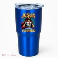 Jesus Original Superhero Comic Style Funny Christian Tumbler thumb 0