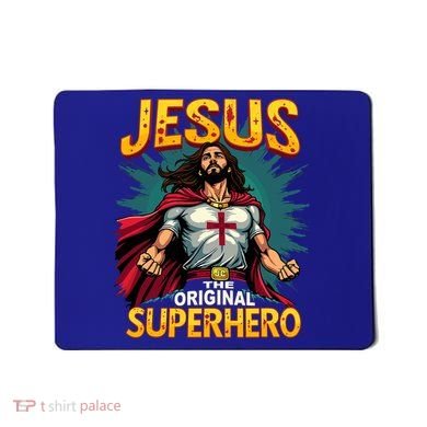 Jesus Original Superhero Comic Style Funny Christian Mousepad