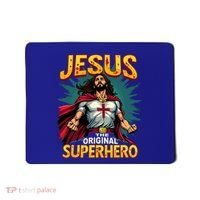Jesus Original Superhero Comic Style Funny Christian Mousepad thumb 0