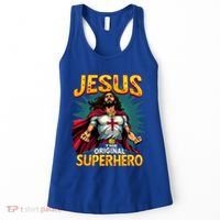 Jesus Original Superhero Comic Style Funny Christian Women's Tank Top thumb 0