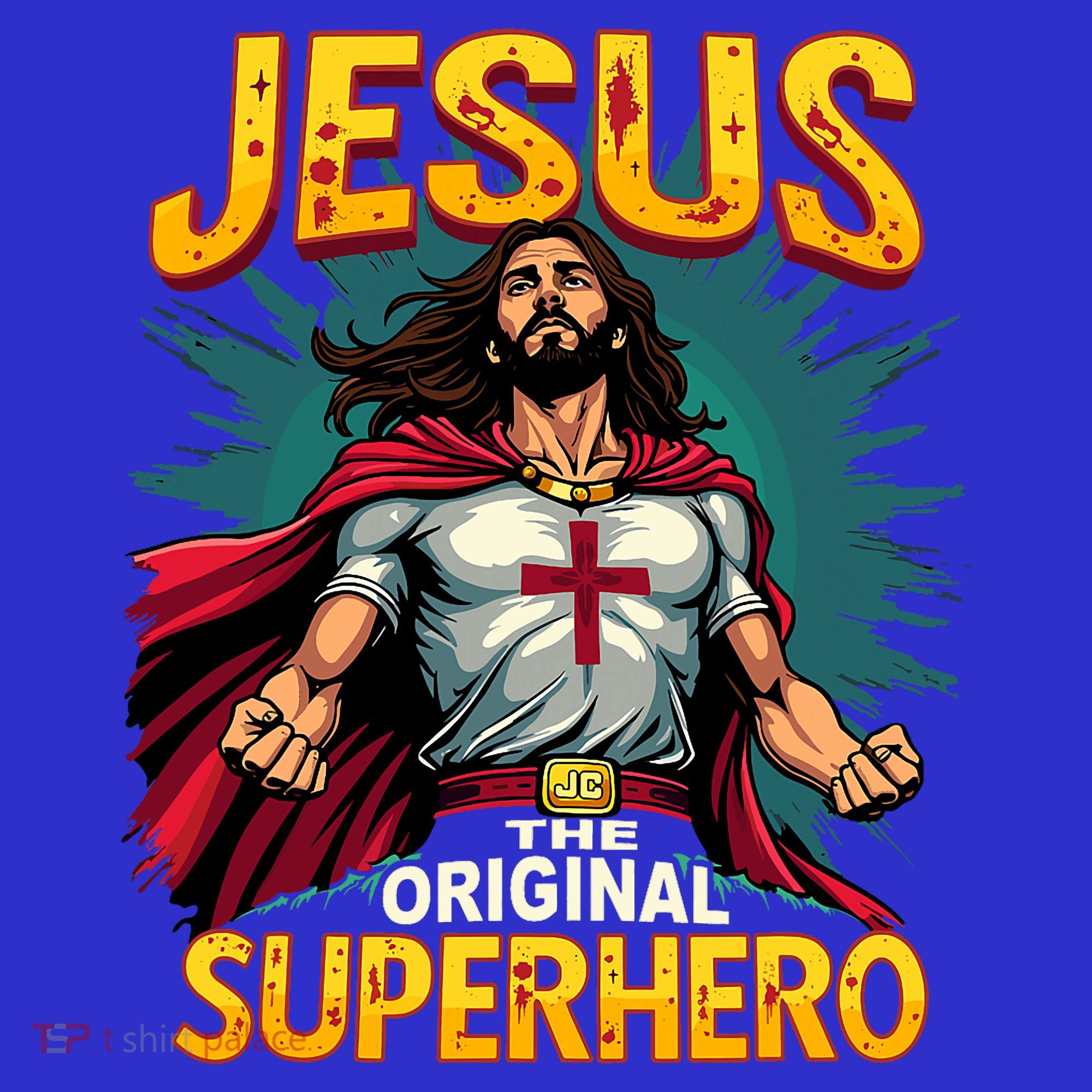 Jesus Original Superhero Comic Style Funny Christian Baby Bodysuit