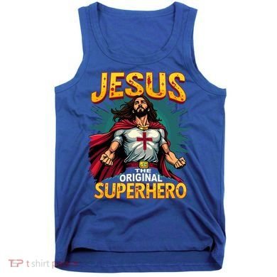 Jesus Original Superhero Comic Style Funny Christian Tank Top