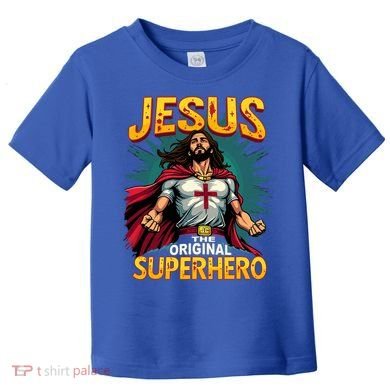 Jesus Original Superhero Comic Style Funny Christian Toddler T-Shirt