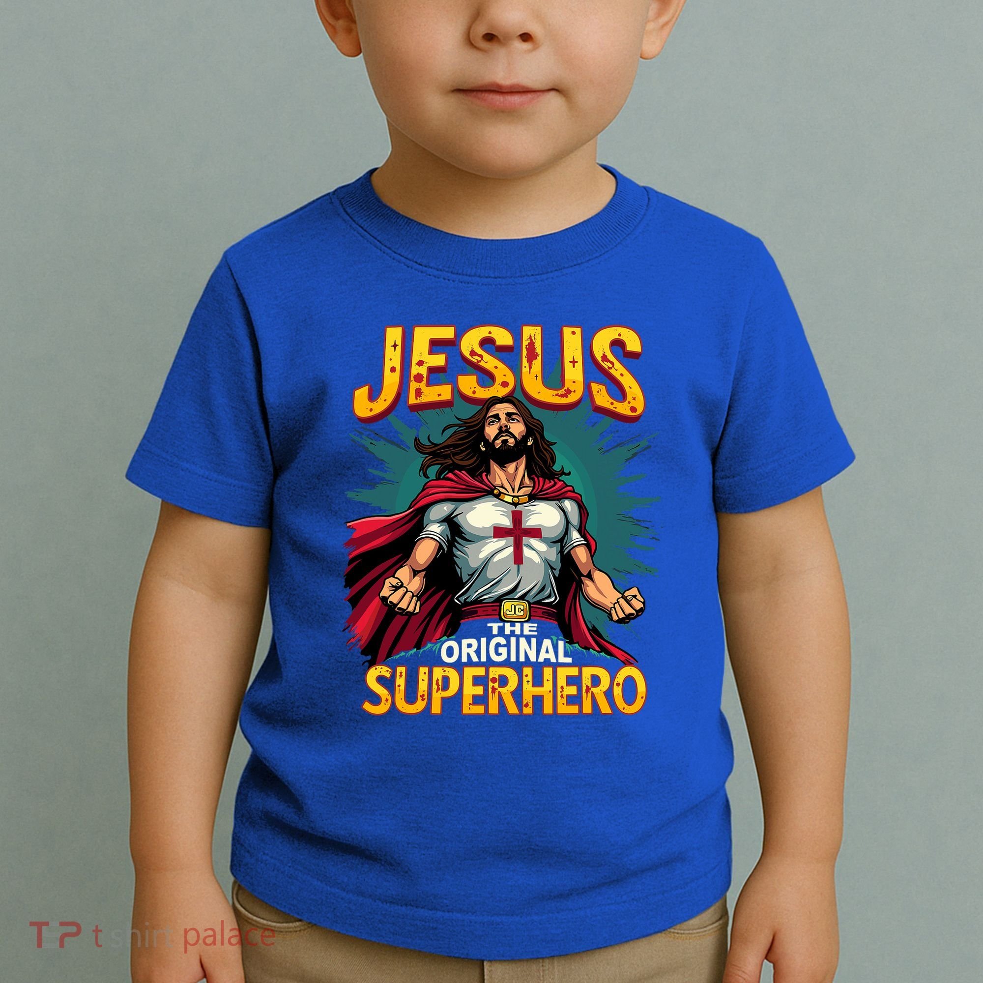 Jesus Original Superhero Comic Style Funny Christian Toddler T-Shirt