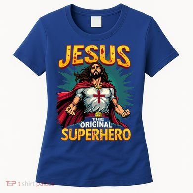 Jesus Original Superhero Comic Style Funny Christian Women's T-Shirt