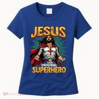 Jesus Original Superhero Comic Style Funny Christian Women's T-Shirt thumb 0