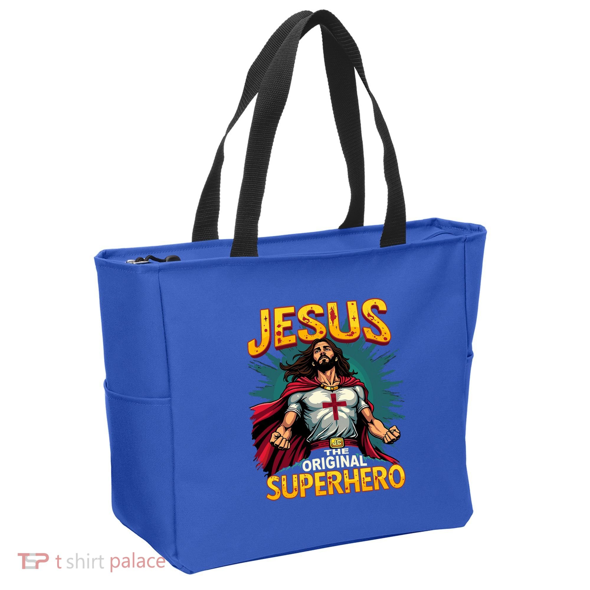 Jesus Original Superhero Comic Style Funny Christian Tote Bag