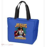 Jesus Original Superhero Comic Style Funny Christian Tote Bag thumb 3