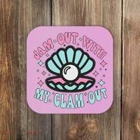 Jam Out With My Clam Out Funny Party Club Coaster thumb 0