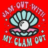 Jam Out With My Clam Out Funny Party Club Santa Hat thumb 1