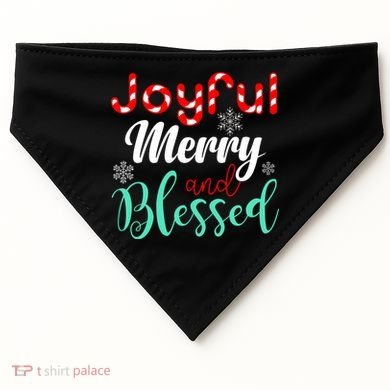 Joyful Merry And Blessed USA-Made Doggie Bandana