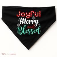 Joyful Merry And Blessed USA-Made Doggie Bandana thumb 0