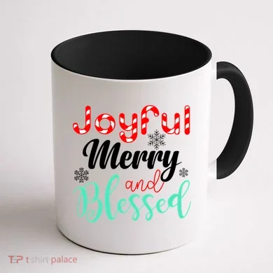 Joyful Merry And Blessed Coffee Mug back