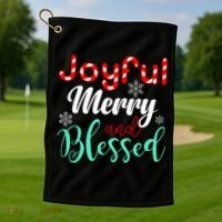 Joyful Merry And Blessed Golf Towel thumb 1