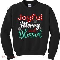 Joyful Merry And Blessed Kids Sweatshirt thumb 0
