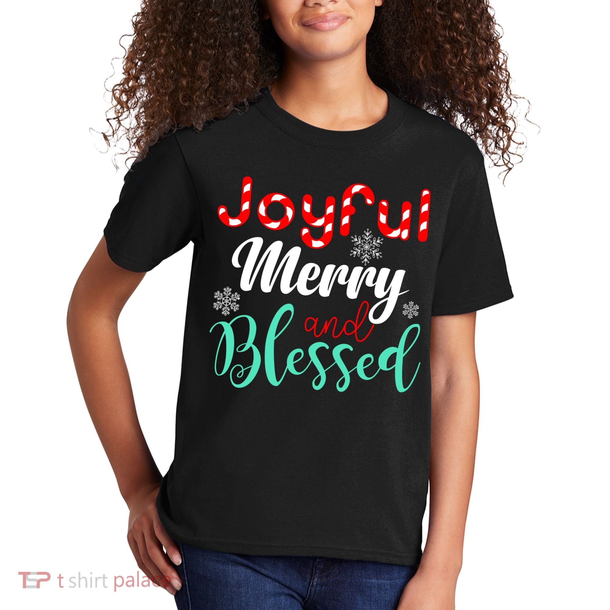 Joyful Merry And Blessed Kids T-Shirt