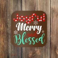 Joyful Merry And Blessed Coaster thumb 0