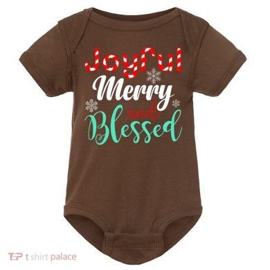 Joyful Merry And Blessed Baby Bodysuit