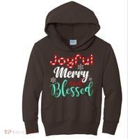 Joyful Merry And Blessed Kids Hoodie thumb 0