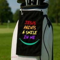 Jesus Paints A Smile In Me Golf Towel thumb 2