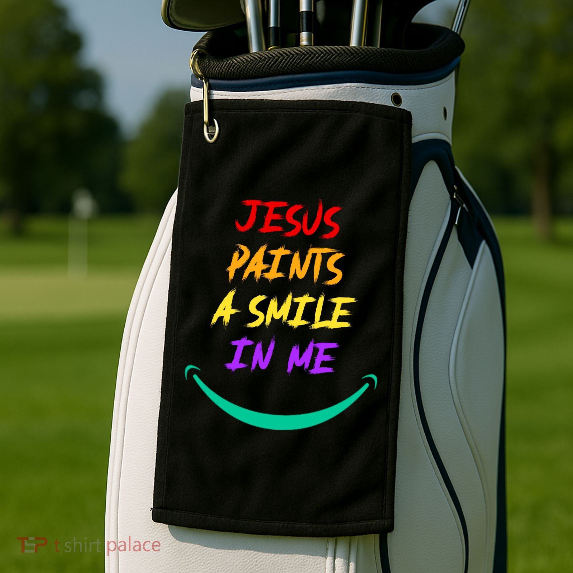 Jesus Paints A Smile In Me Golf Towel