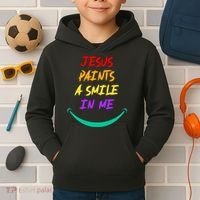 Jesus Paints A Smile In Me Kids Hoodie thumb 2
