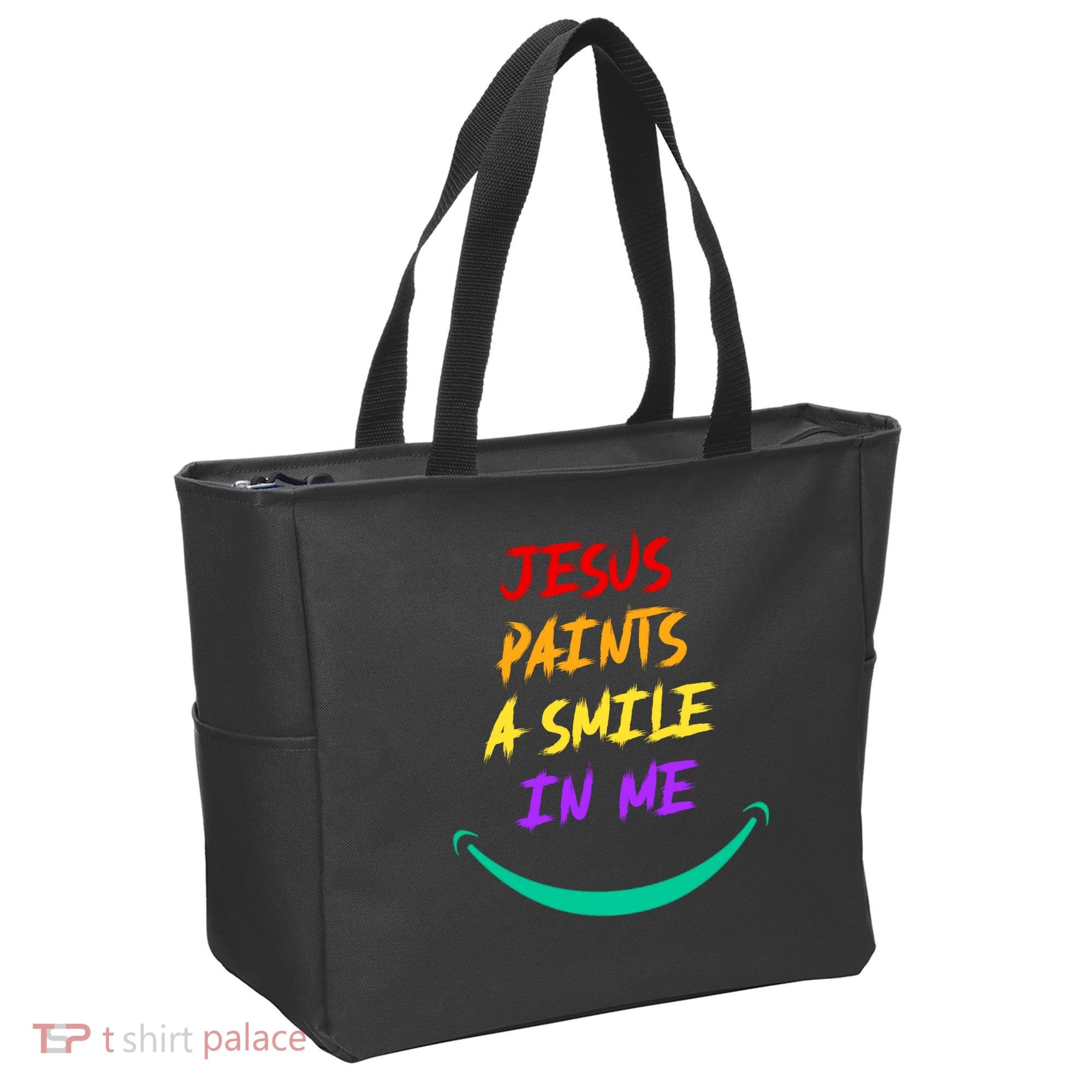 Jesus Paints A Smile In Me Tote Bag