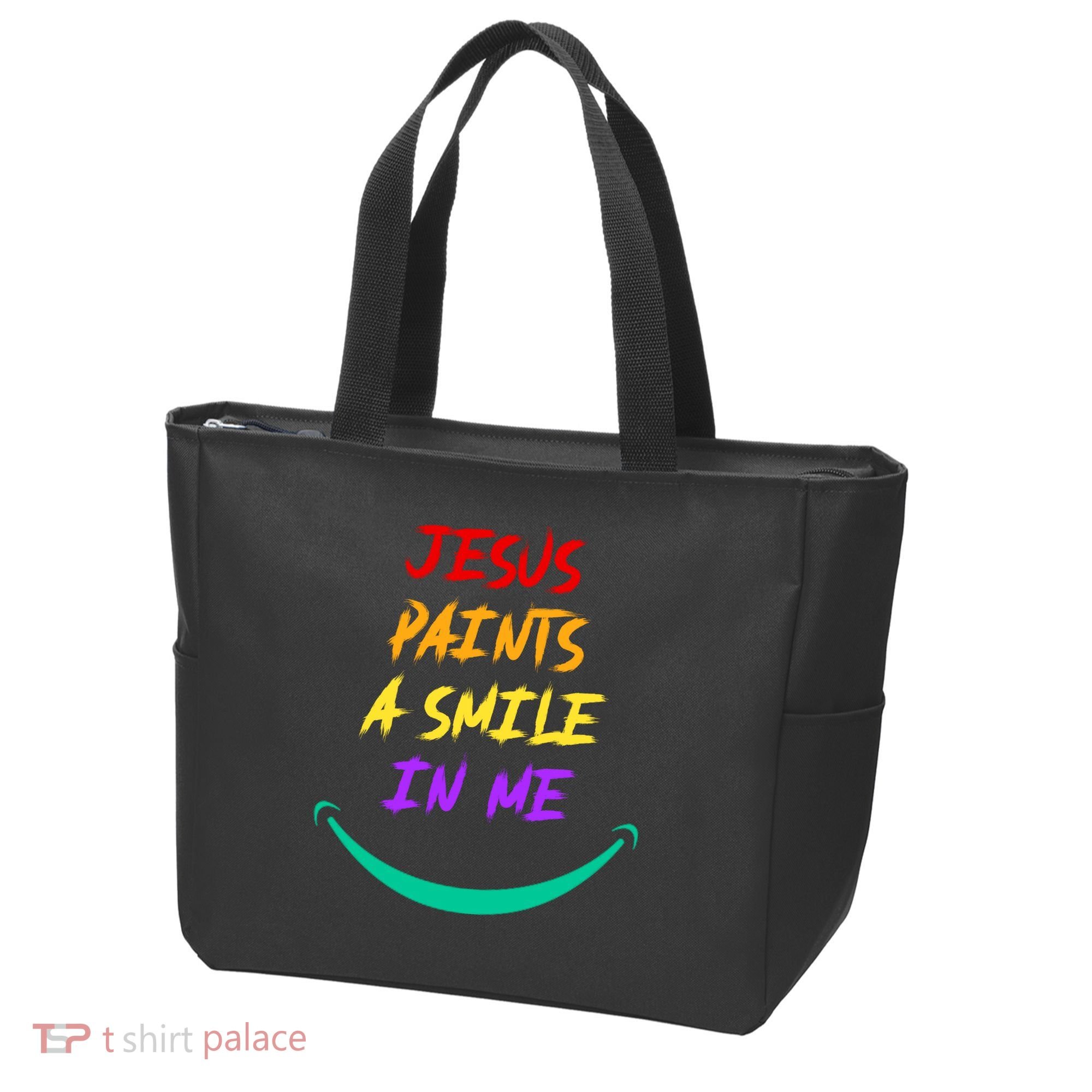 Jesus Paints A Smile In Me Tote Bag