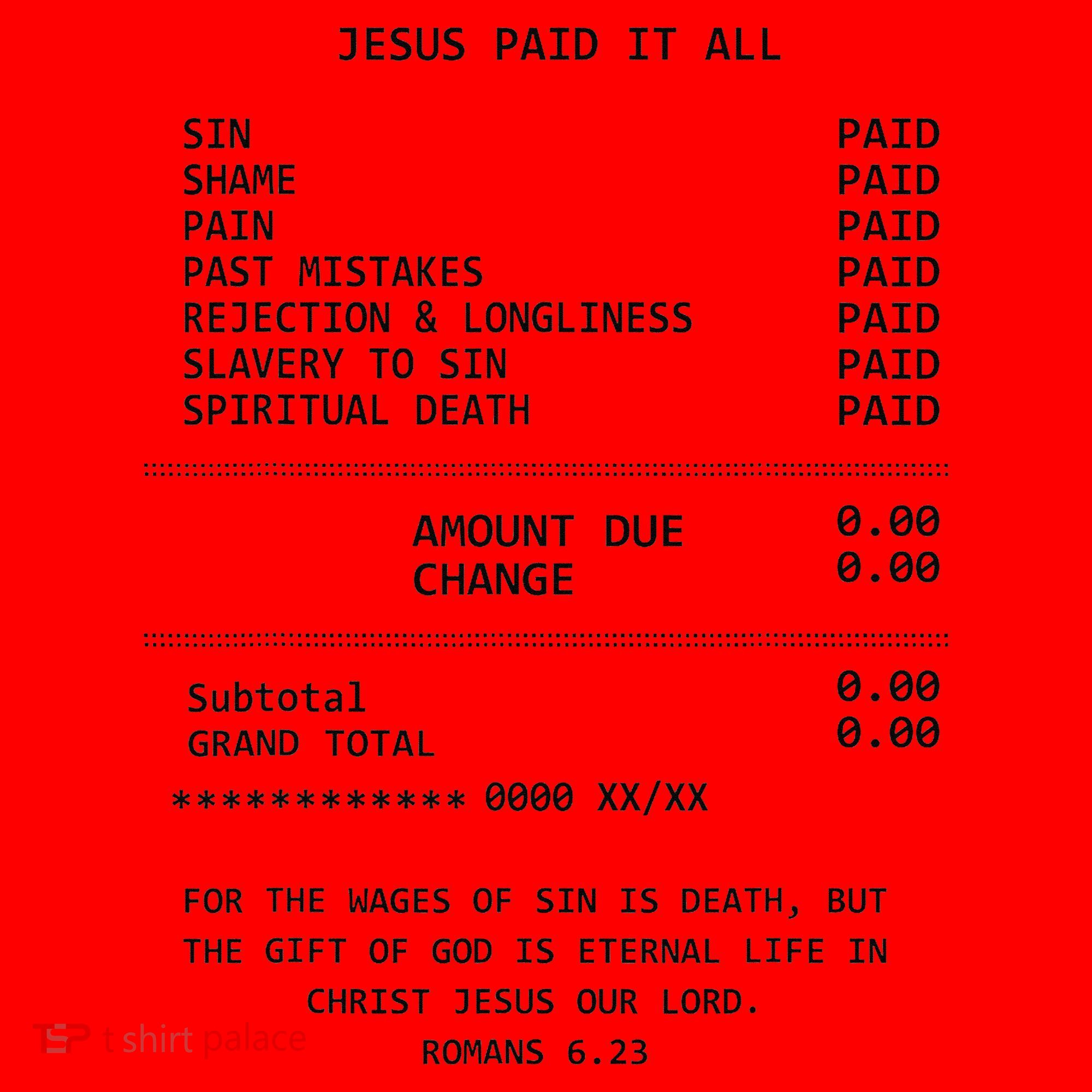 Jesus Paid-It All Christianity Christian Bible Santa Hat