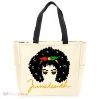 Juneteenth Pride Afro Hair Black History Tote Bag thumb 0