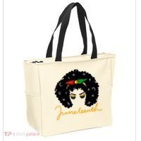 Juneteenth Pride Afro Hair Black History Tote Bag thumb 2