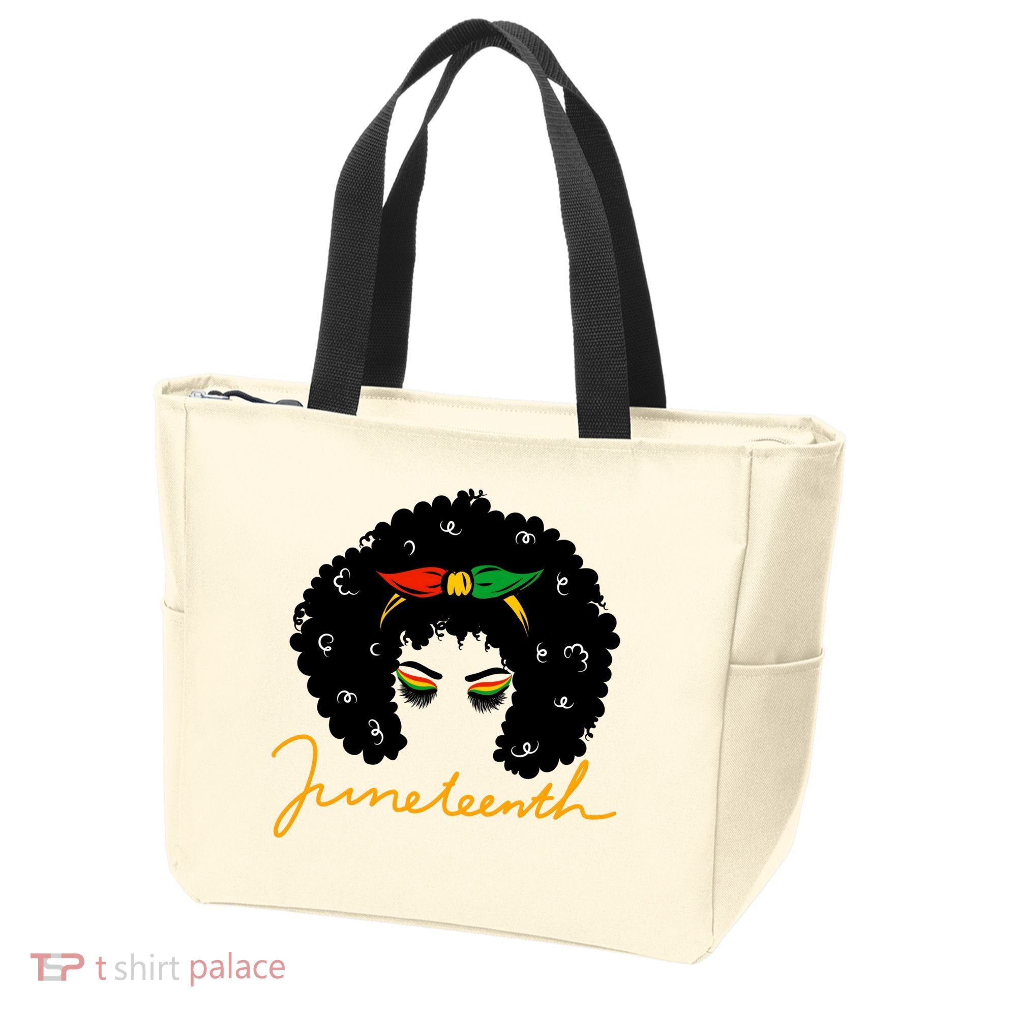 Juneteenth Pride Afro Hair Black History Tote Bag