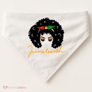 Juneteenth Pride Afro Hair Black History USA-Made Doggie Bandana