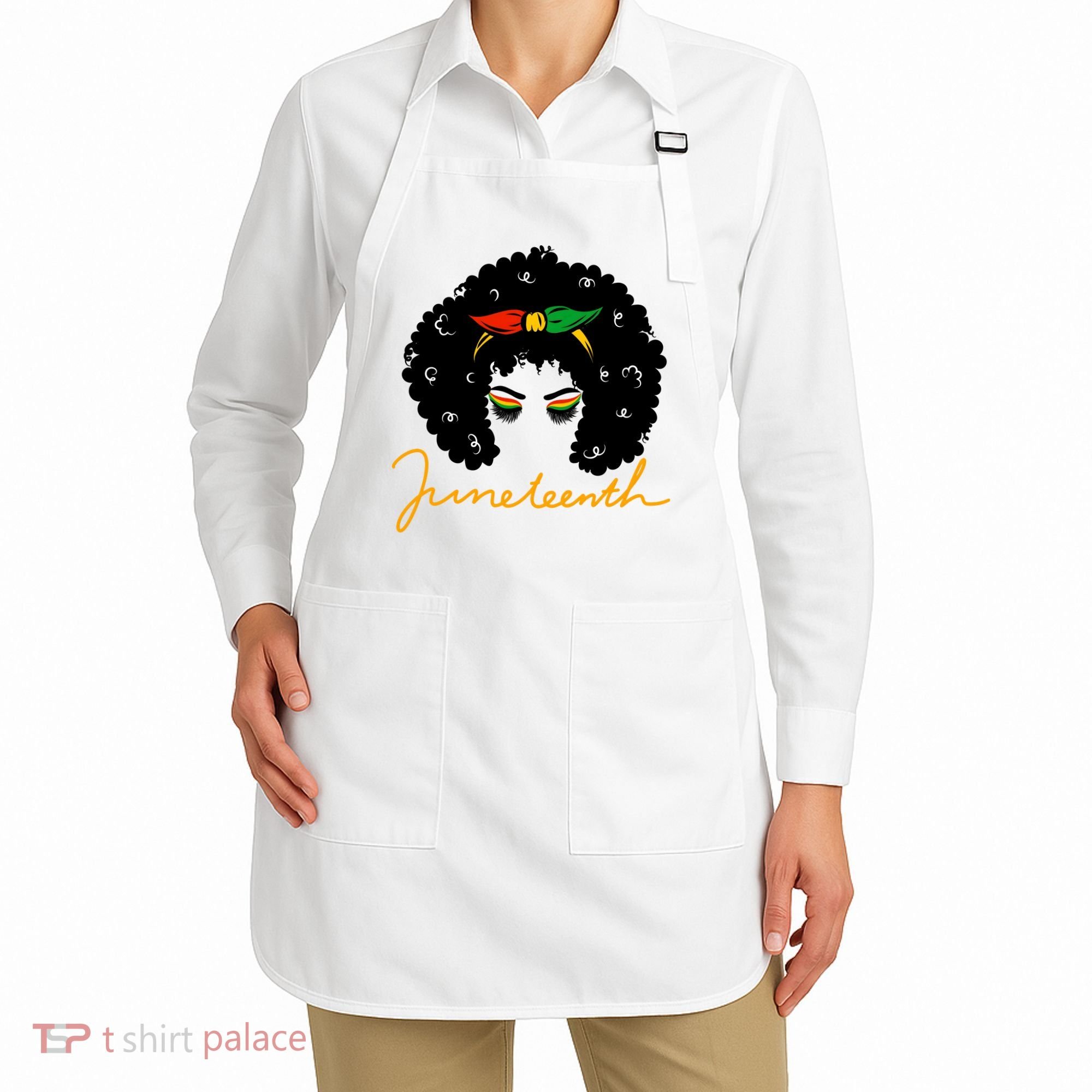 Juneteenth Pride Afro Hair Black History Apron