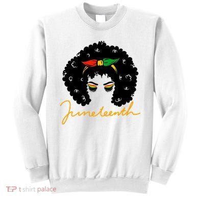 Juneteenth Pride Afro Hair Black History Sweatshirt