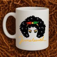 Juneteenth Pride Afro Hair Black History Coffee Mug thumb 2