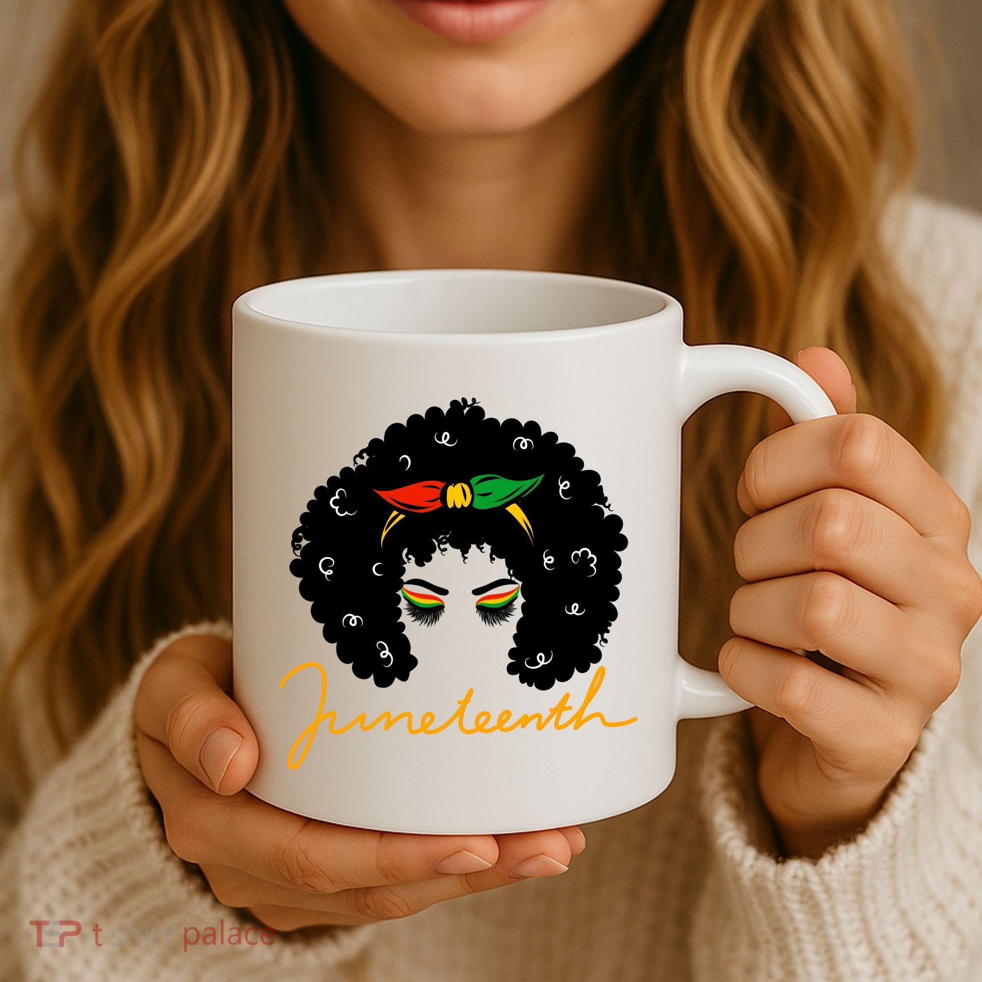 Juneteenth Pride Afro Hair Black History Coffee Mug