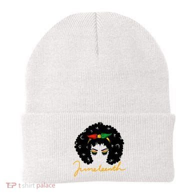 Juneteenth Pride Afro Hair Black History Beanie