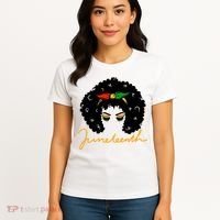 Juneteenth Pride Afro Hair Black History Women's T-Shirt thumb 4