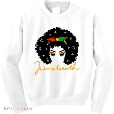 Juneteenth Pride Afro Hair Black History Kids Sweatshirt