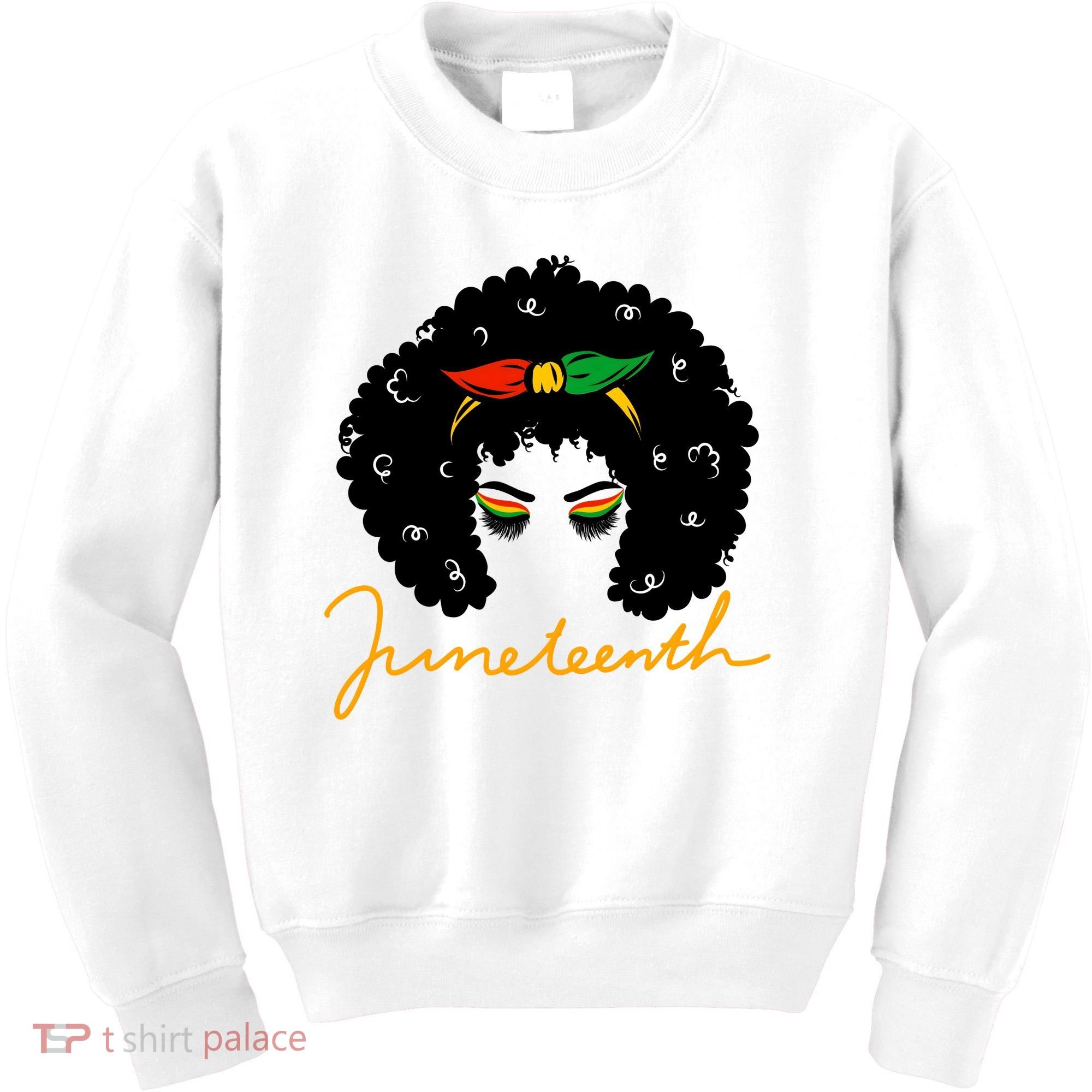 Juneteenth Pride Afro Hair Black History Kids Sweatshirt