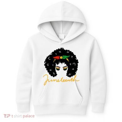Juneteenth Pride Afro Hair Black History Kids Hoodie