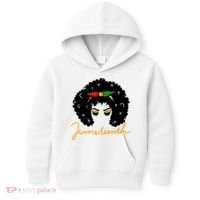 Juneteenth Pride Afro Hair Black History Kids Hoodie thumb 0