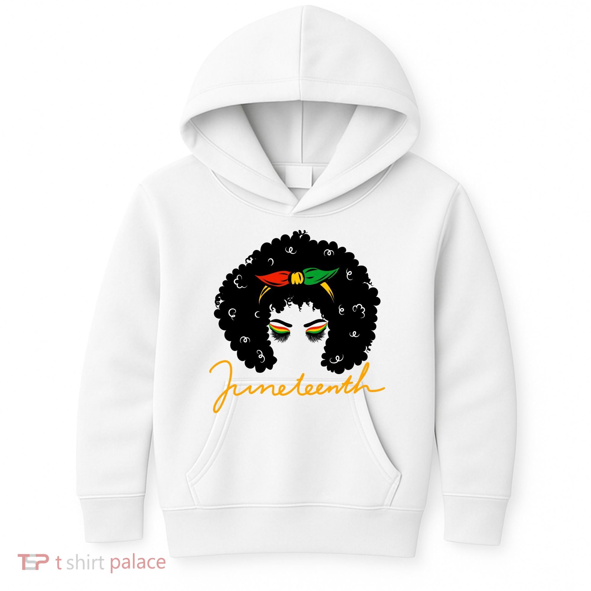 Juneteenth Pride Afro Hair Black History Kids Hoodie