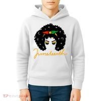 Juneteenth Pride Afro Hair Black History Kids Hoodie thumb 4