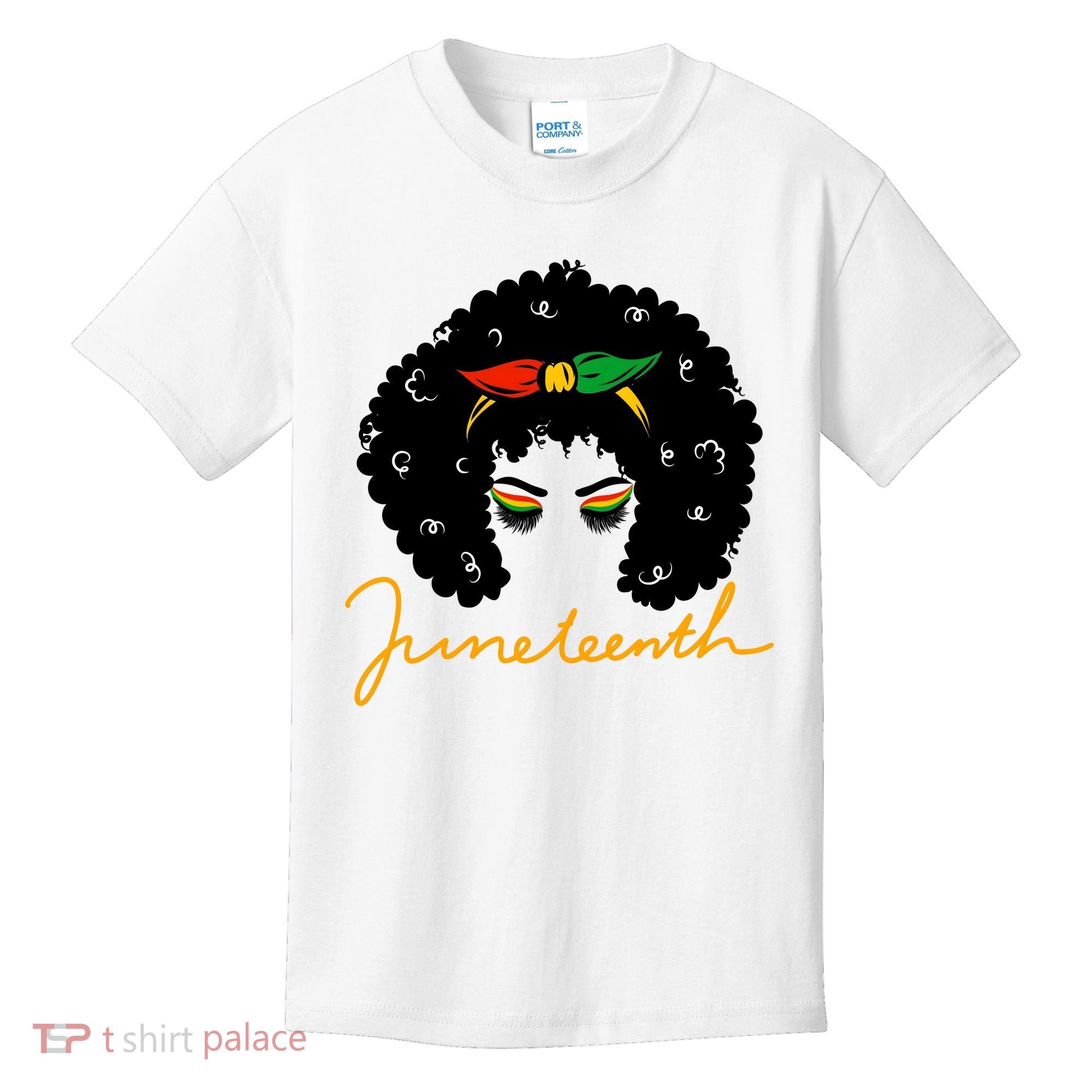 Juneteenth Pride Afro Hair Black History Kids T-Shirt