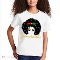 Juneteenth Pride Afro Hair Black History Kids T-Shirt thumb 2