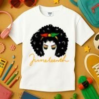Juneteenth Pride Afro Hair Black History Kids T-Shirt thumb 3