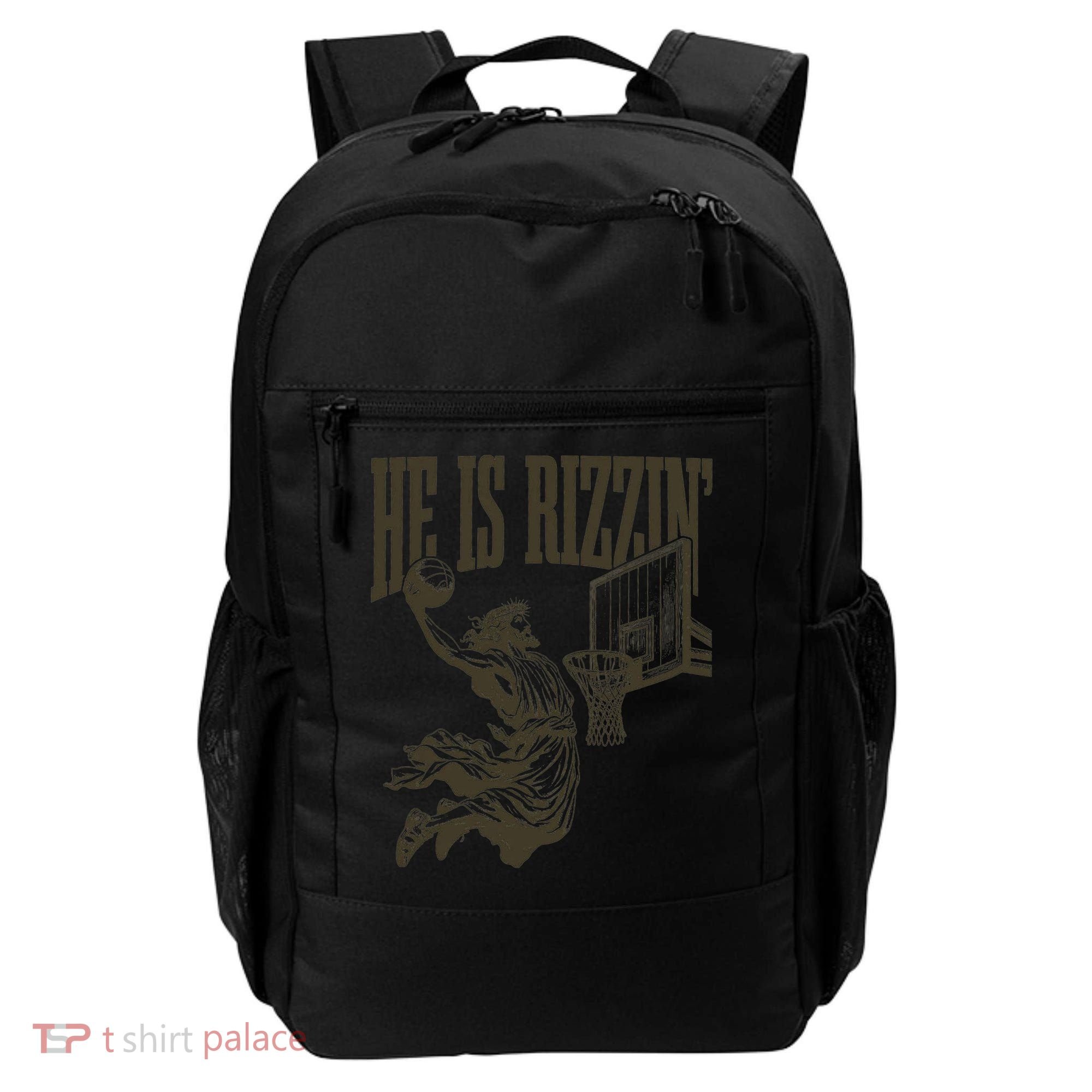 Jesus Playing Basketball He Is Rizzin Backpack