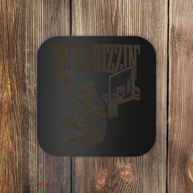 Jesus Playing Basketball He Is Rizzin Coaster